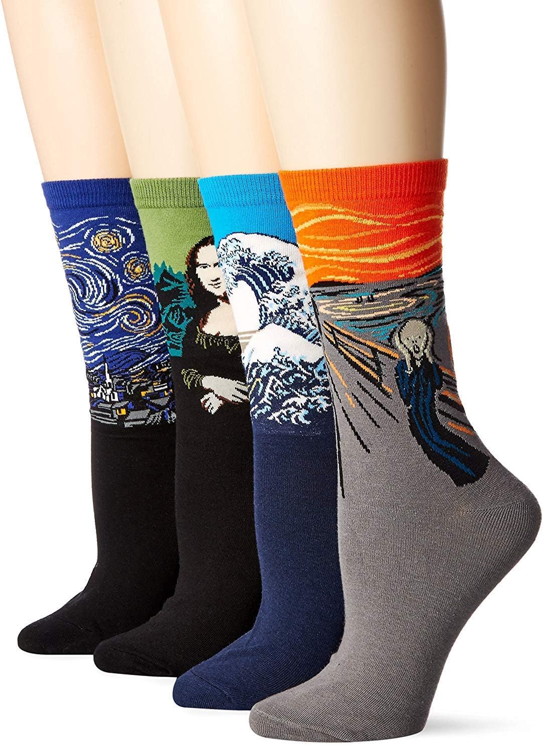 【5足セット】名画柄ソックス 価格の登録NG Amazon.co.jp: [コナミヤ] レディース 靴下 世界の名画模様靴下